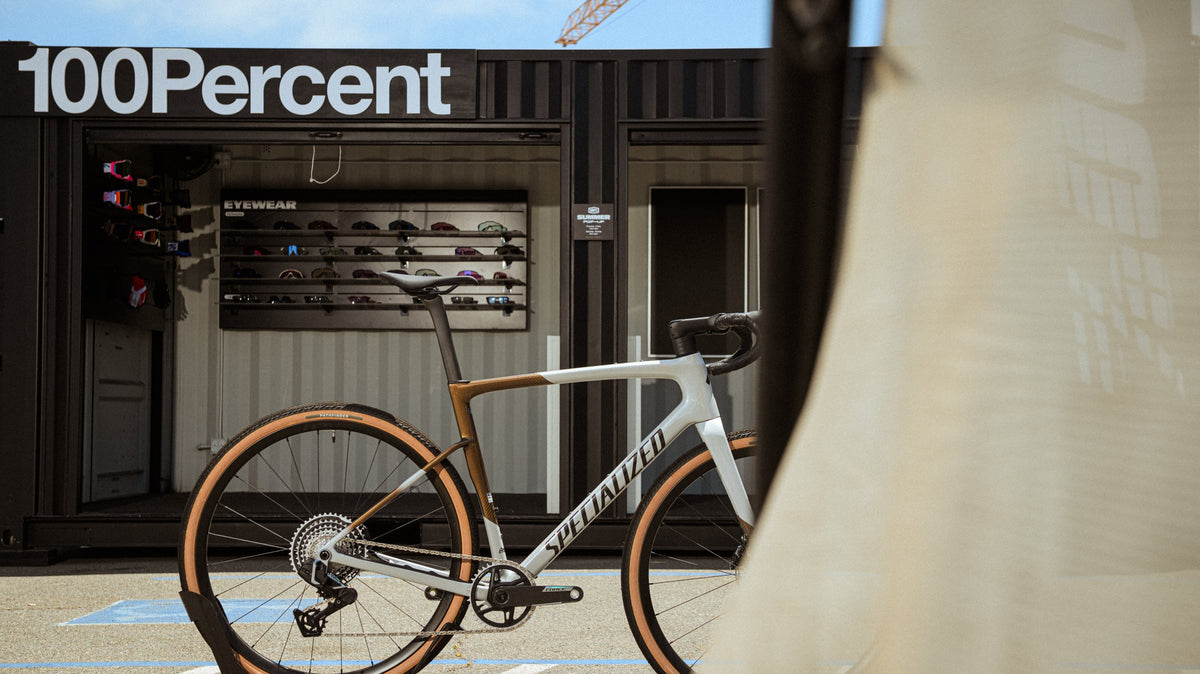 new specialized crux 5 in front of cadence cyclery encinitas